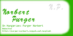 norbert purger business card